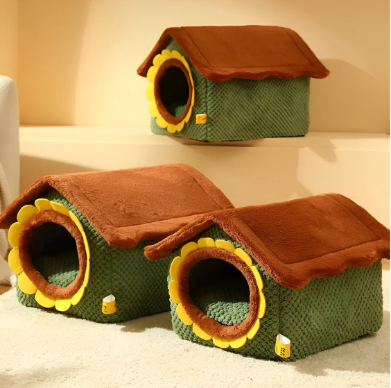 Gemütliches Katzenplüsch Zelt Bett