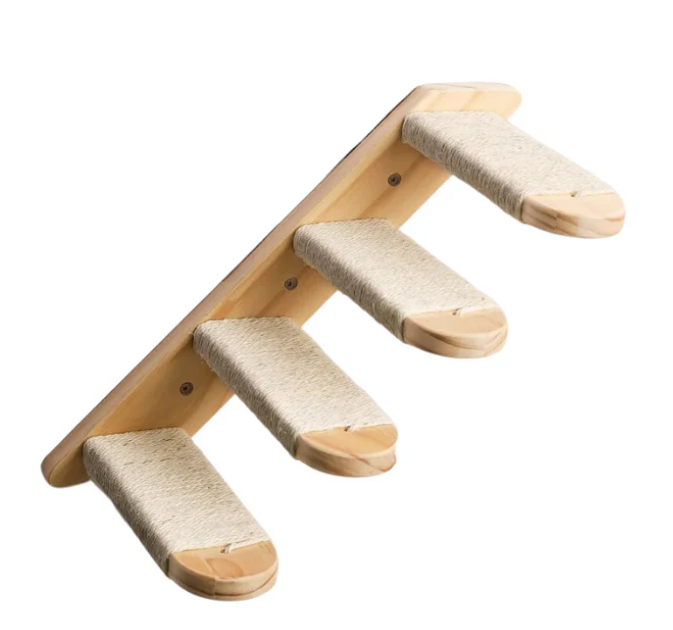 Katzen Kletterstufen Deluxe – Wandmontage mit Sisalseil