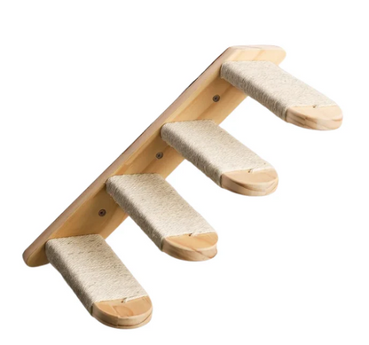 Katzen Kletterstufen Deluxe – Wandmontage mit Sisalseil