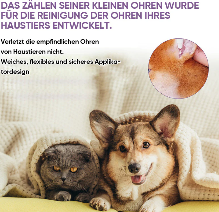Sanfte Ohrenpflege für Haustiere – Entfernt Schmutz & Gerüche
