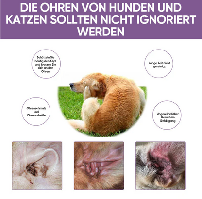 Sanfte Ohrenpflege für Haustiere – Entfernt Schmutz & Gerüche