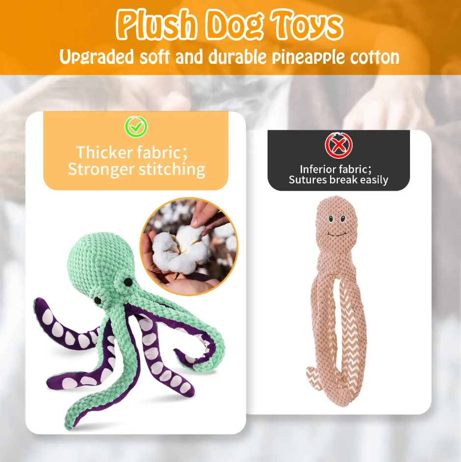 Quietscher-Oktopus – Robustes Kauspielzeug Für Hunde