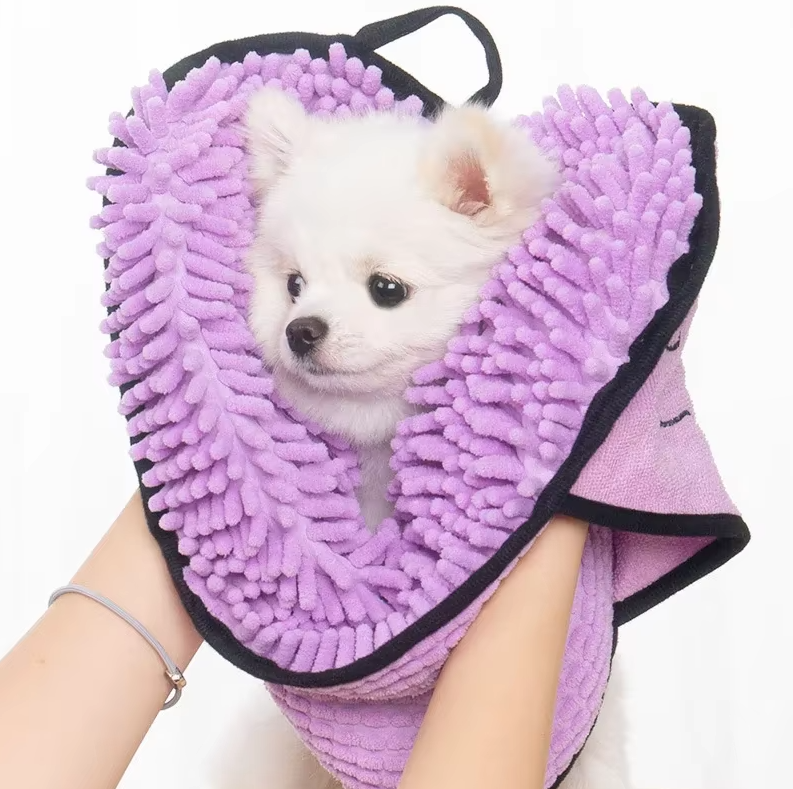 Mikrofaser-haustierhandtuch Mit Handschuh – Super Saugfähiges Weiches Trockentuch Für Hunde Katzen