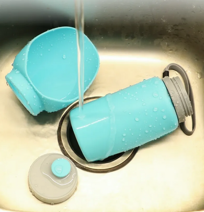 Faltbare Wasserflasche Für Haustiere Mit Integriertem Napf