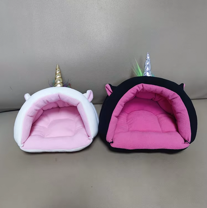 Katzenbett im Einhorn-Design – Gemütliches Haustierbett für Katzen und Kleine Hunde