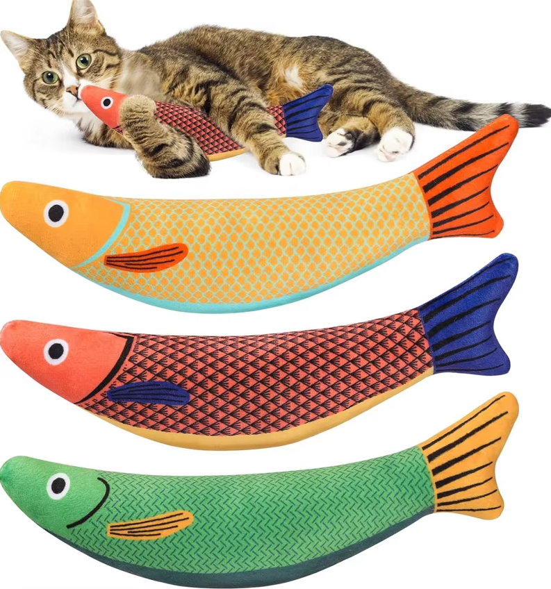 Interaktives Katzenspielzeug Fisch Mit Katzenminze Und Geräuscheffekt