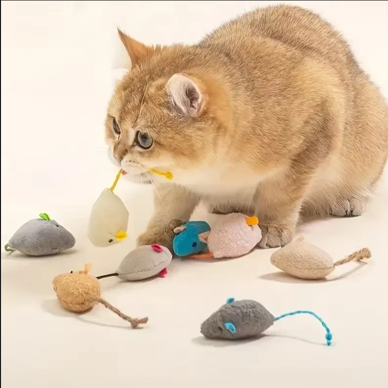 Plüsch-mäuse Katzenspielzeug – Set Aus Weichen Beutemäusen Für Interaktiven Spielspaß