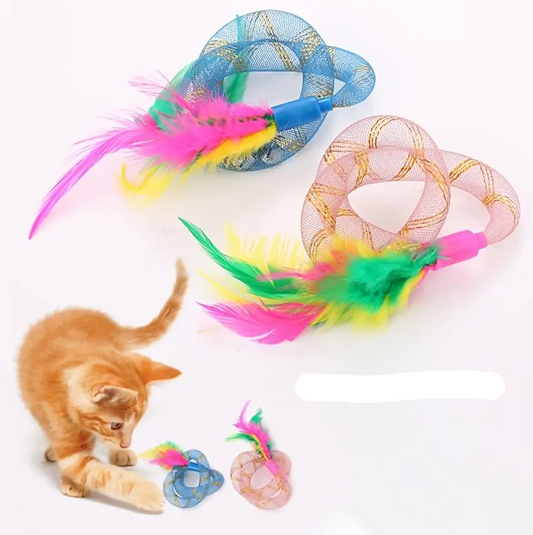 Katzenspielzeug-Set – Federbälle Mit Mesh-ringen
