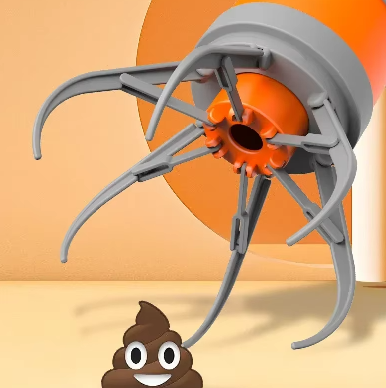 Tragbarer Hundekotgreifer mit Beutelhalter und Ein-Knopf-Mechanismus