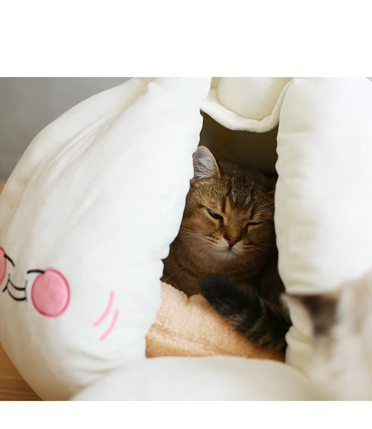 Kuschelige Katzenhöhle – Weiches Knoblauch-design Bett Für Katzen  Kleine Hunde