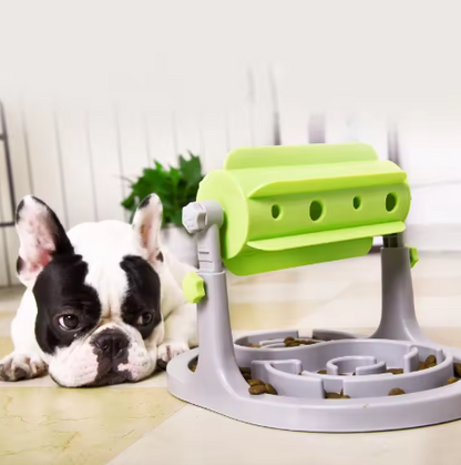 Interaktiver Futterspender für Hunde mit Rotationsfunktion und Anti-Schling-Napf