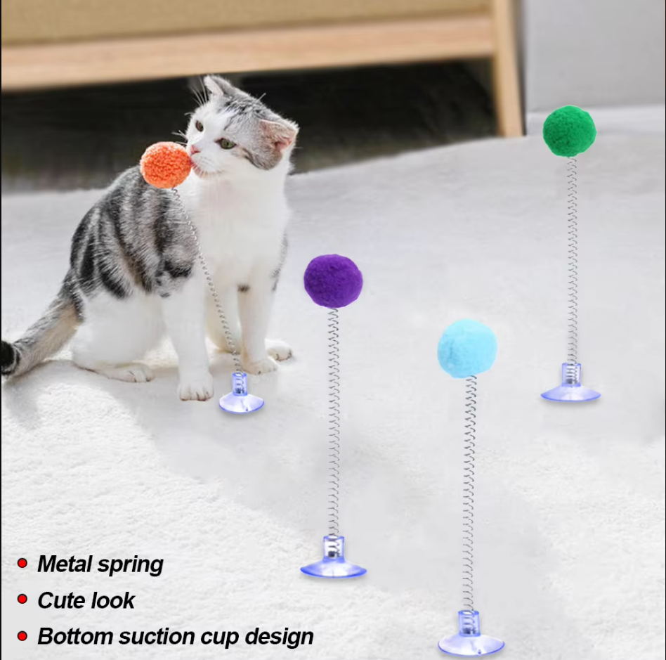 Federball Mit Saugnapf – Interaktives Katzen-Spielzeug