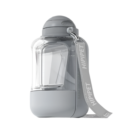 2-in-1 Trinkflasche für Hunde – Wasserflasche mit Futternapf für Unterwegs