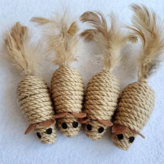 Sisal-fisch Katzenspielzeug – Natürliches Beutespiel Mit Federn Für Aktive Katzen