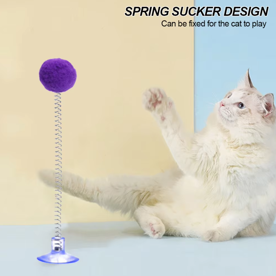 Federball Mit Saugnapf – Interaktives Katzen-Spielzeug