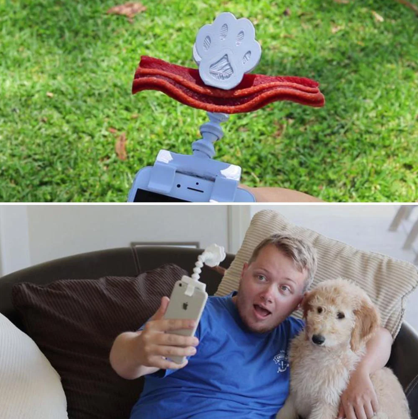 Haustier-Selfie-Stick mit Leckerli-Halter