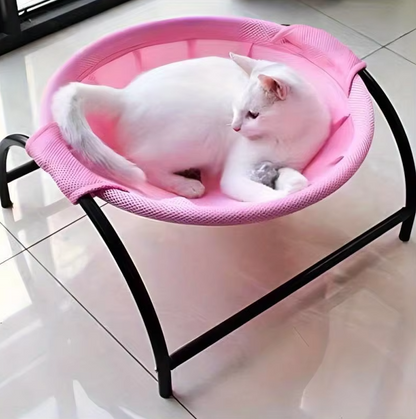 Katzen Hängematte – Atmungsaktives Katzenbett Mit Stabilen Metallgestell Für Gemütliche Ruhepausen
