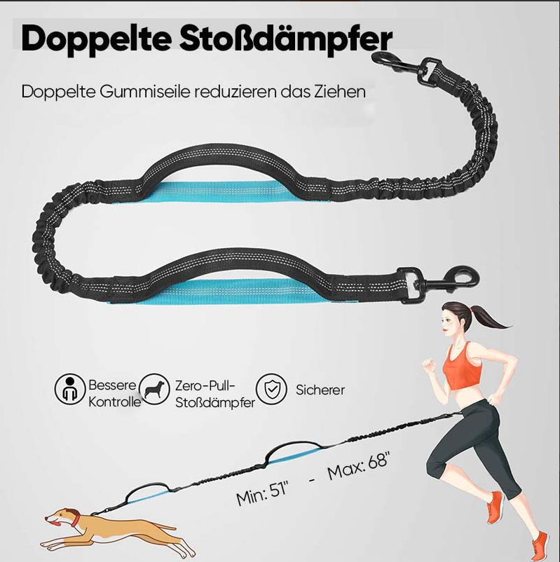 Freihändige Hundeleine mit Bauchtasche