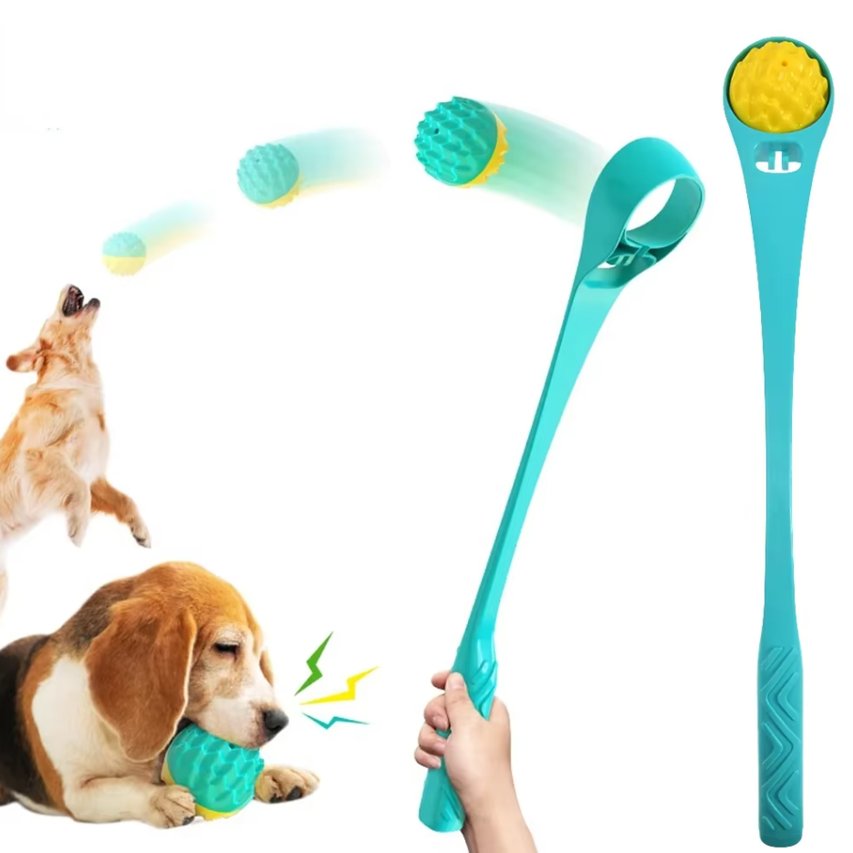Hundespielzeug Wurfspiel für Hunde mit Ballwurf Stab