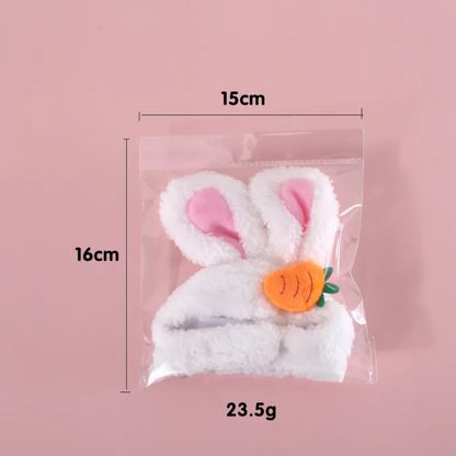Süße Hasenohren-Katzenmütze mit Karotten- Oder Blumen-Design für Niedliche Haustierfotos