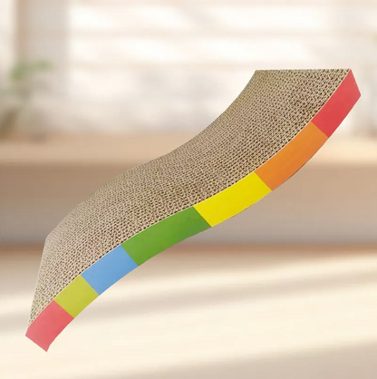 Ergonomischer Kratzliegeplatz für Katzen – Bunte Wellpappe