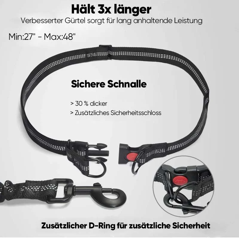 Freihändige Hundeleine mit Bauchtasche