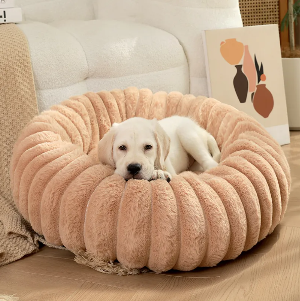 Kuscheliges Haustierkissen Im Donut-Design – Weiches Bett für Hunde und Katzen
