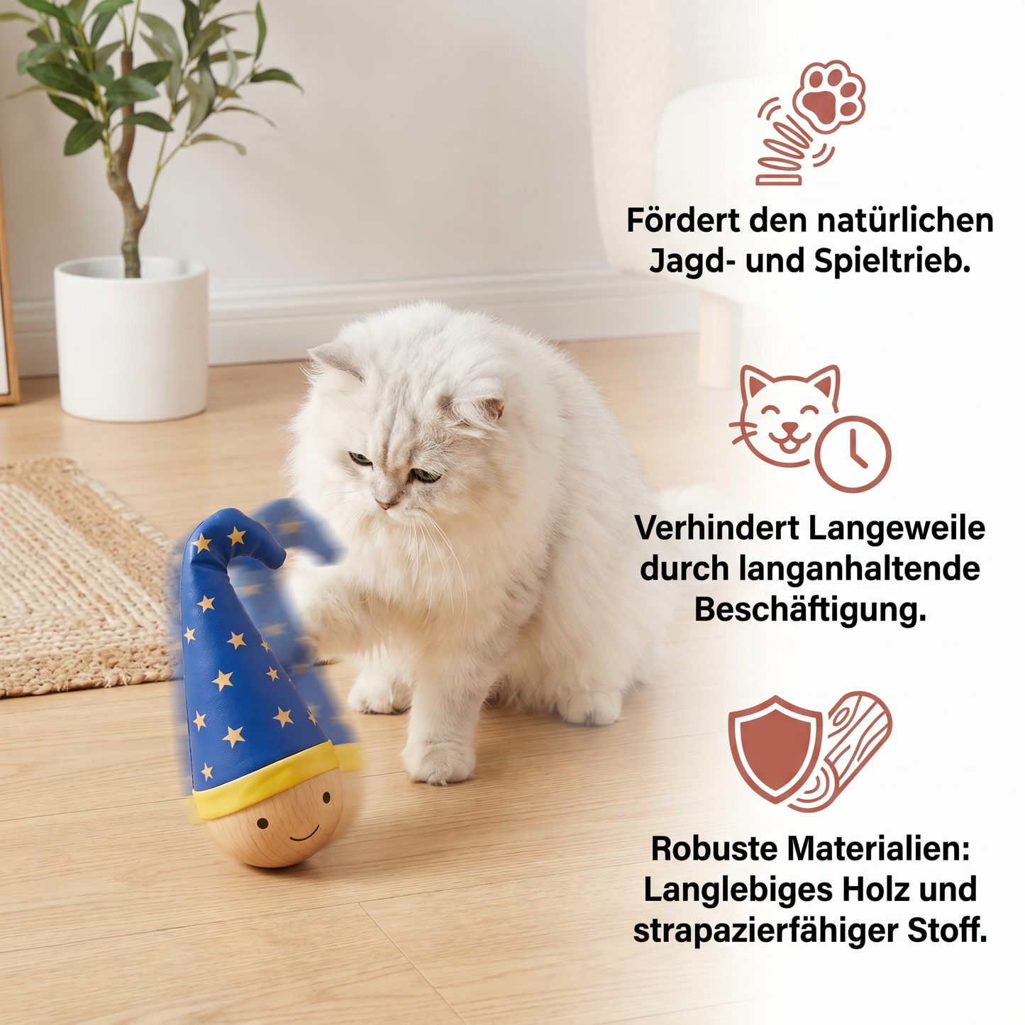 Federndes Katzenspielzeug – robustes Beschäftigungsspielzeug gegen Langeweile für Katzen