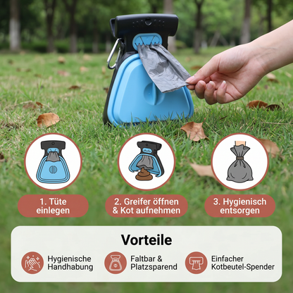 Tragbarer Hunde-Kotgreifer – Faltbar, hygienisch & perfekt für unterwegs