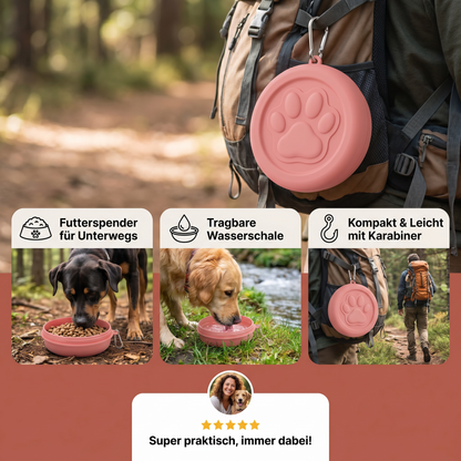 Multifunktionaler Futterbehälter – Tragbare 2-in-1 Futter- & Wasserschale für unterwegs