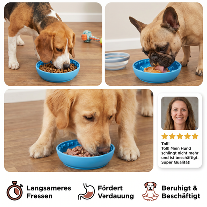 Anti-Schlingnapf für Hunde – Schleckmatte aus lebensmittelechtem Silikon mit Saugnäpfen