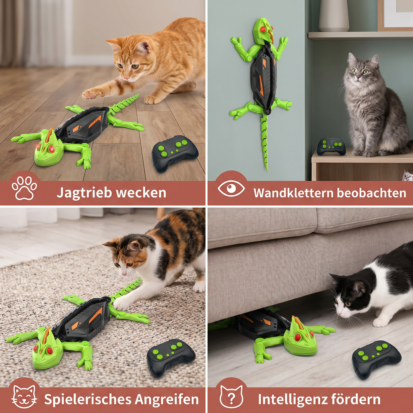 Ferngesteuertes Wand Kletterndes Eidechsen Spielzeug für Katzen