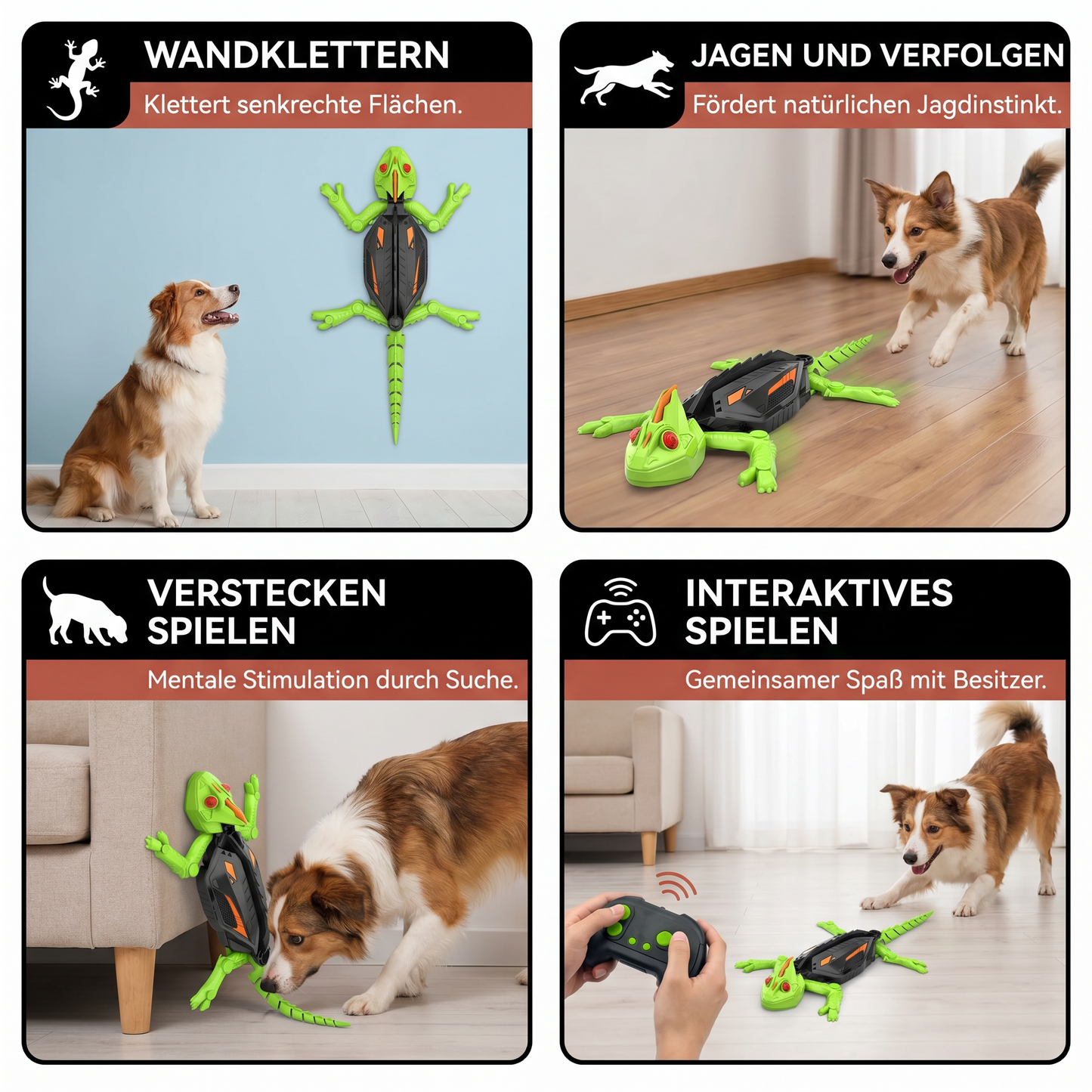 Ferngesteuertes Wand Kletterndes Eidechsen Spielzeug für Hunde