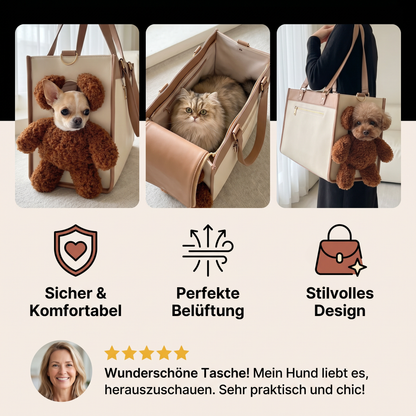 Haustier Tragetasche mit Teddybär Guck-Loch Fenster