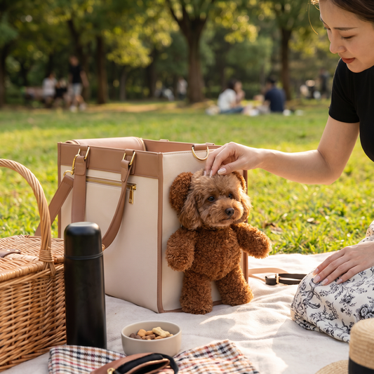 Haustier Tragetasche mit Teddybär Guck-Loch Fenster