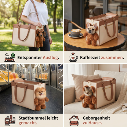 Haustier Tragetasche mit Teddybär Guck-Loch Fenster