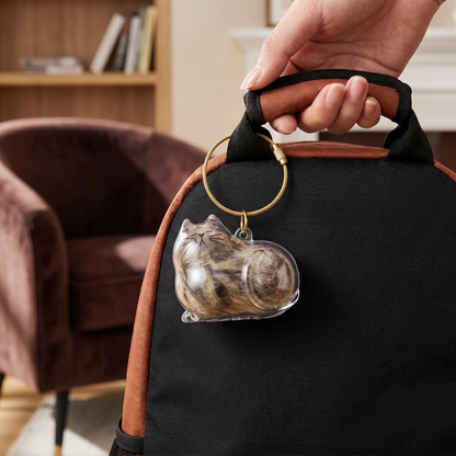Niedliche Transparente Katzenhaar-Kapsel als Schlüsselanhänger & Erinnerungsstück