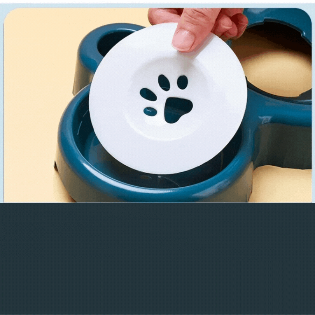 Mehrzweck Katzennapf mit 3 Schalen – Anti-Rutsch Design für Wasser Snacks und Futter