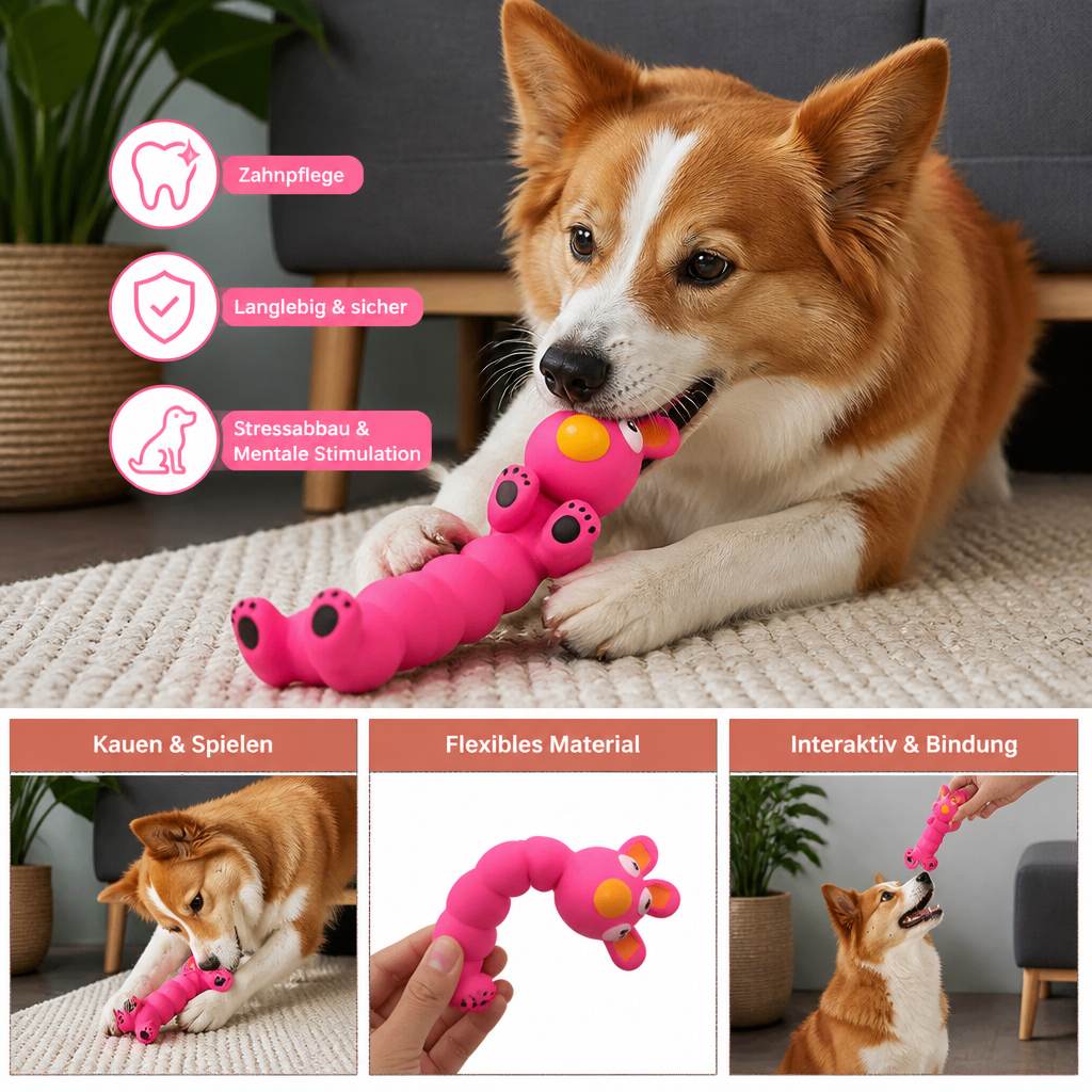 Flexibles Hundekauspielzeug in Tierform