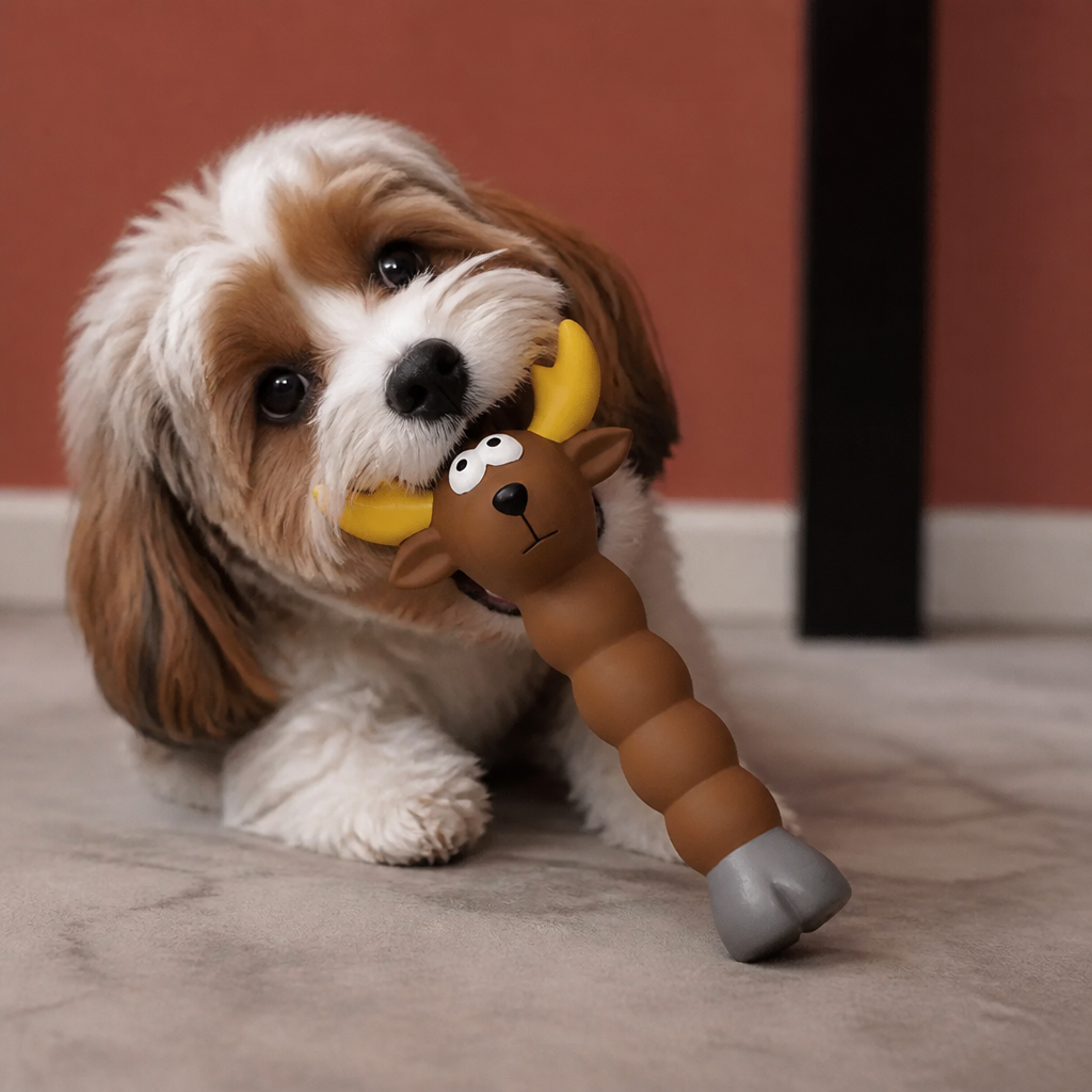 Flexibles Hundekauspielzeug in Tierform