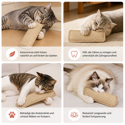 Natürliches Sisal-Katzenkissen & Kratzspielzeug mit Katzenminze – Kauspielzeug zur Zahnpflege