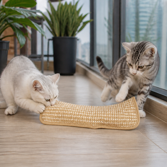 Natürliches Sisal-Katzenkissen & Kratzspielzeug mit Katzenminze – Kauspielzeug zur Zahnpflege