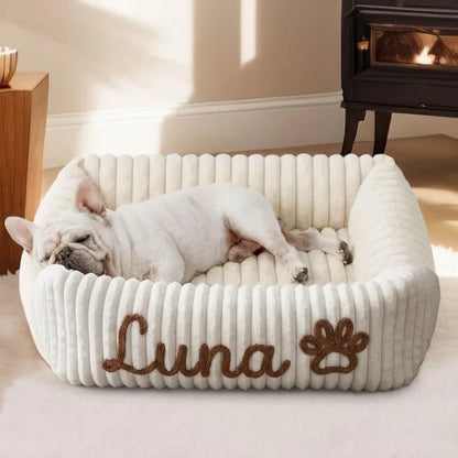 Personalisiertes, flauschiges Wolken-Hundebett mit weicher Umrandung