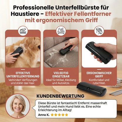 Professionelle Unterfellbürste für Haustiere – Effektiver Fellentferner mit ergonomischem Griff