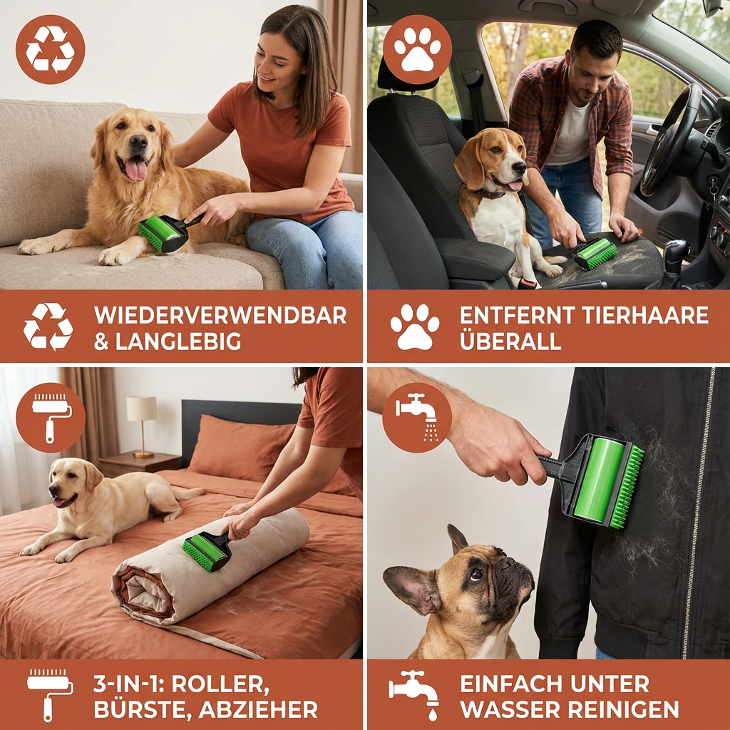 Wiederverwendbarer 3in1 Haustier Haarroller
