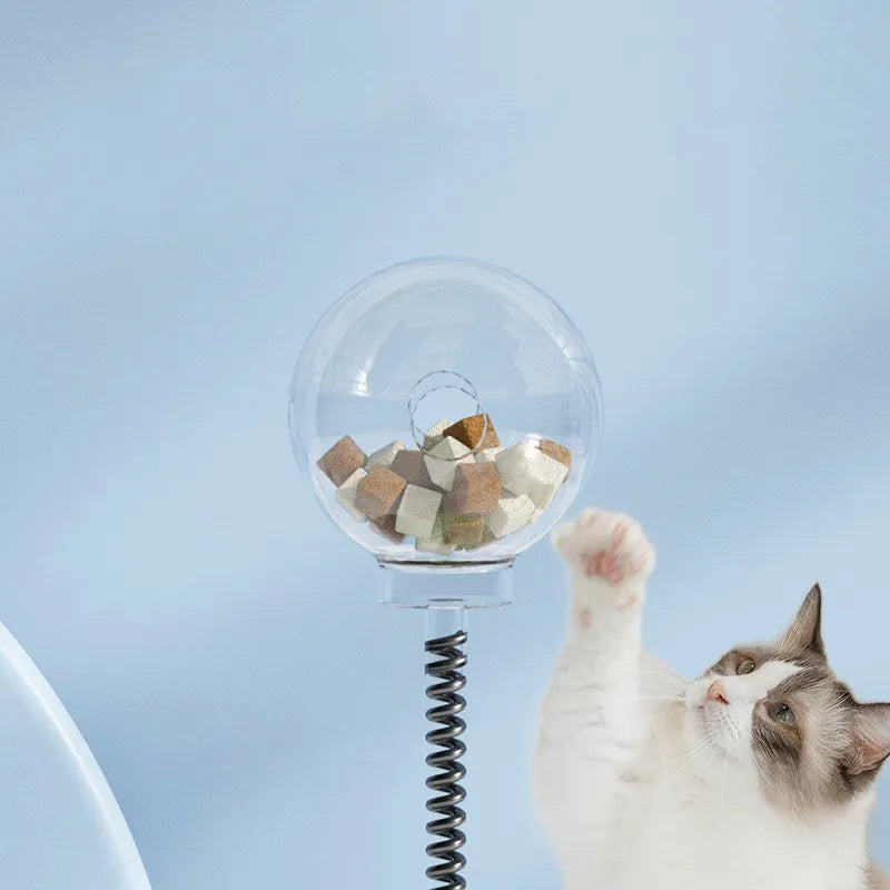 Interaktives Katzenspielzeug Mit Leckerli-dispenser Und Flexibler Stange