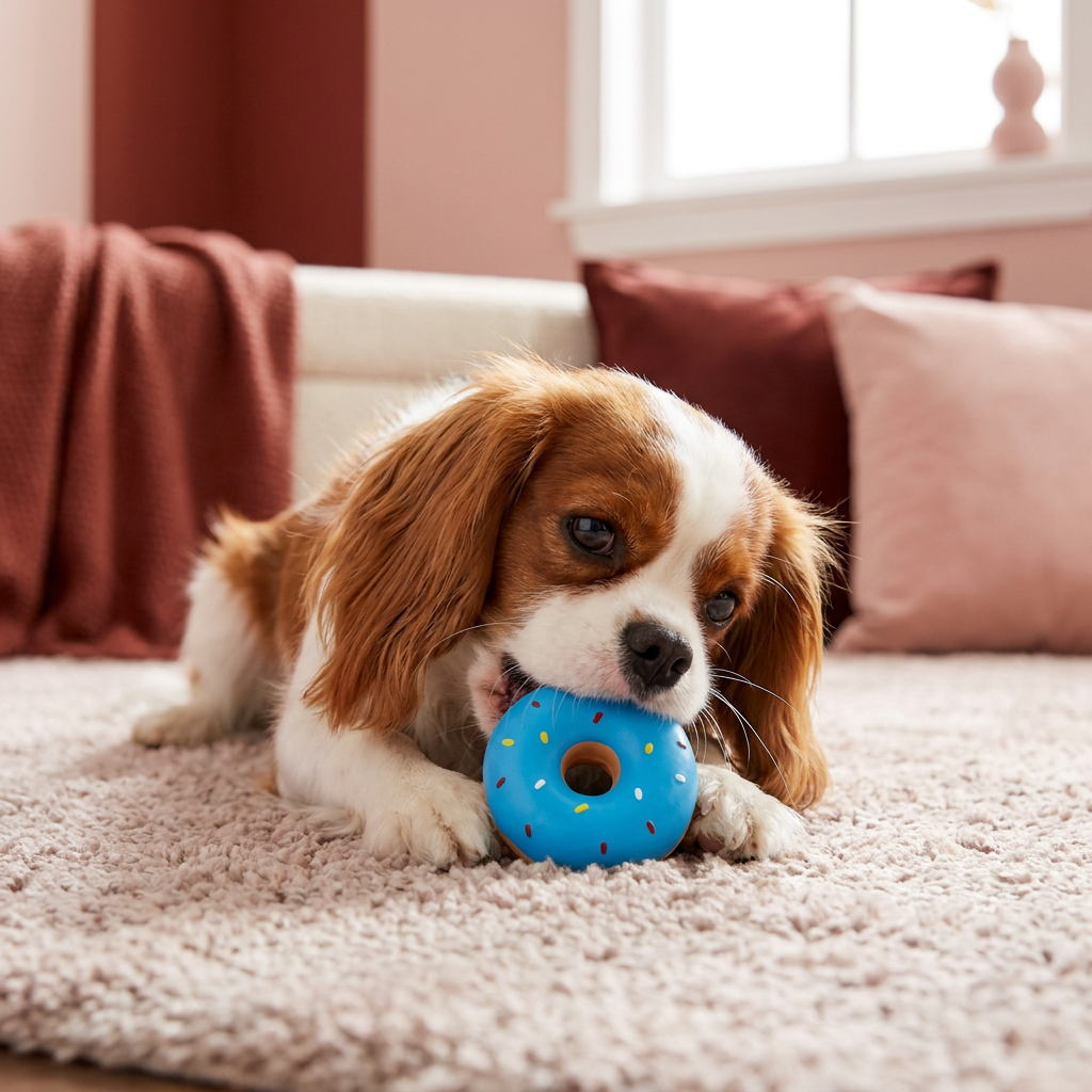 Buntes Donut-Quietschspielzeug für Hunde