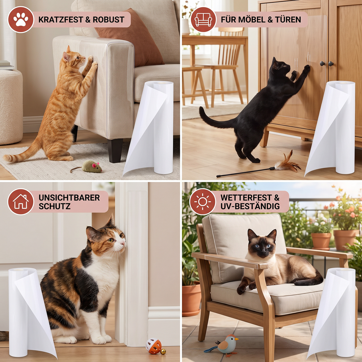 Robuster Kratzschutz für Katzenmöbel