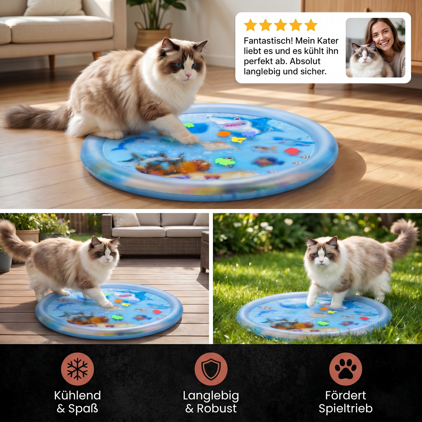 Kühlendes Spiel Wasserbett für Katzen 2.0