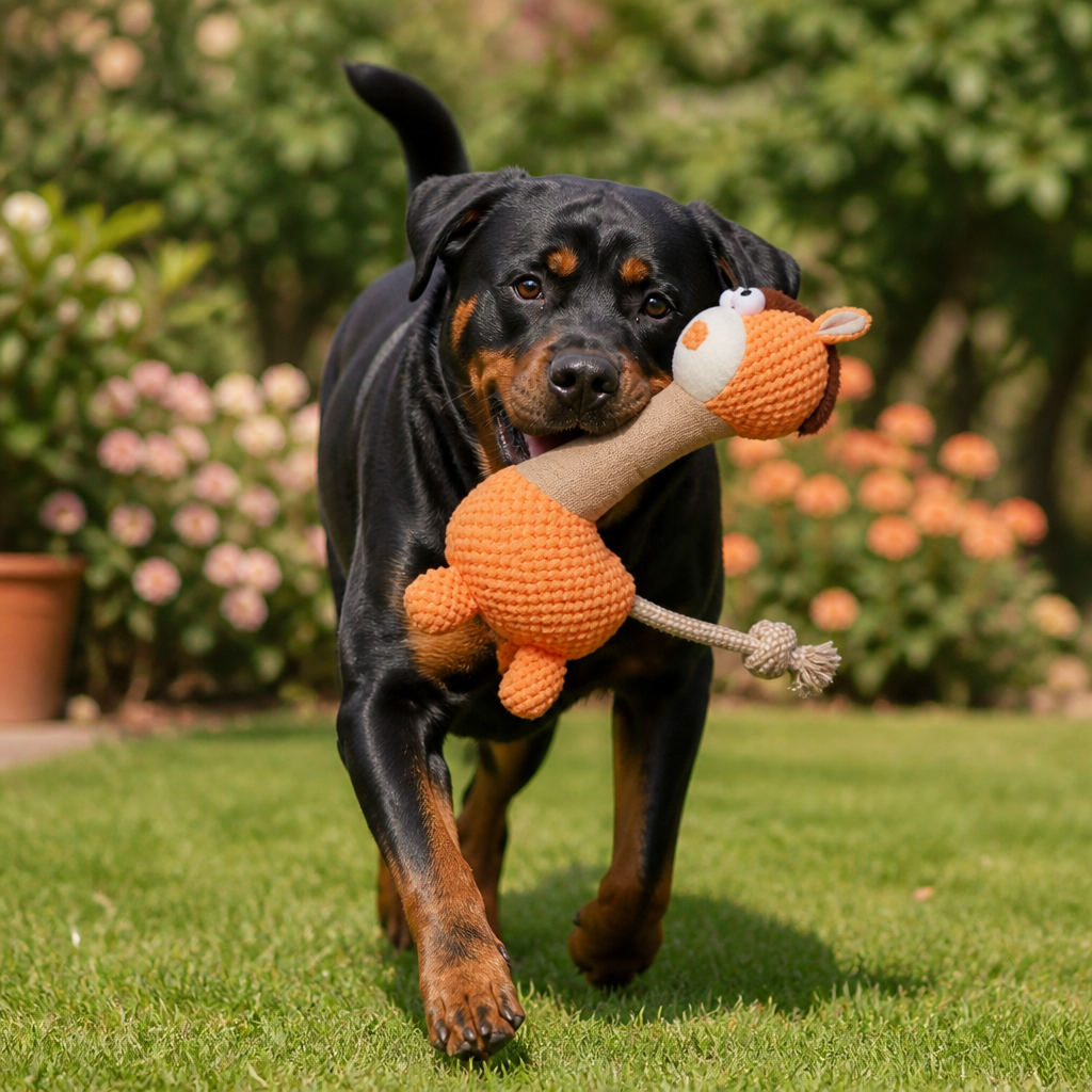 Robustes Plüsch-Hundespielzeug mit Baumwollseil, Quietscher und Zahnreinigungsfunktion
